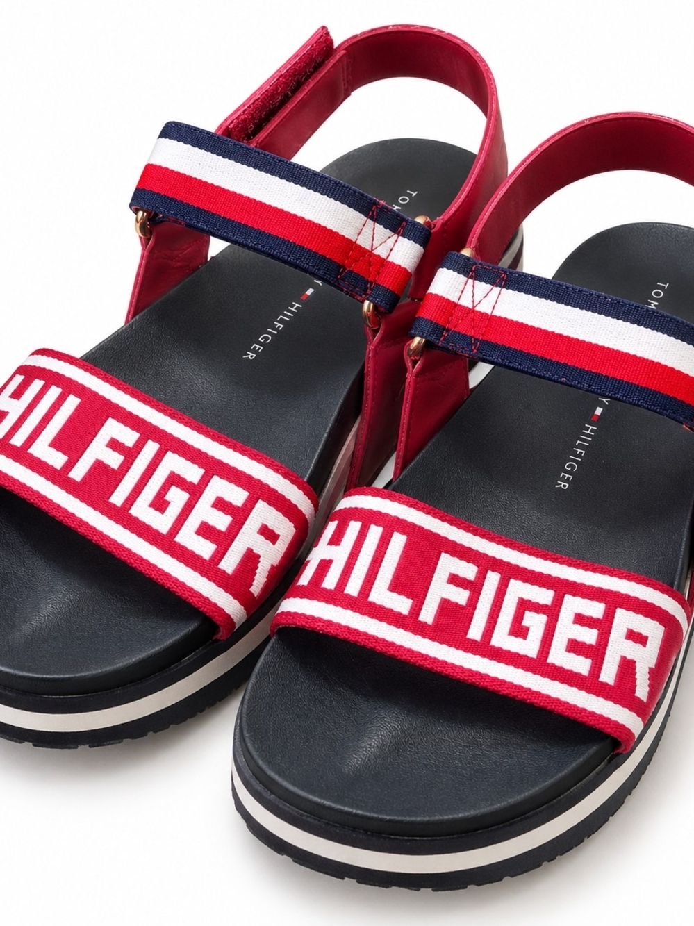 Tommy Hilfiger Kids' Red Logo Strap Sandals